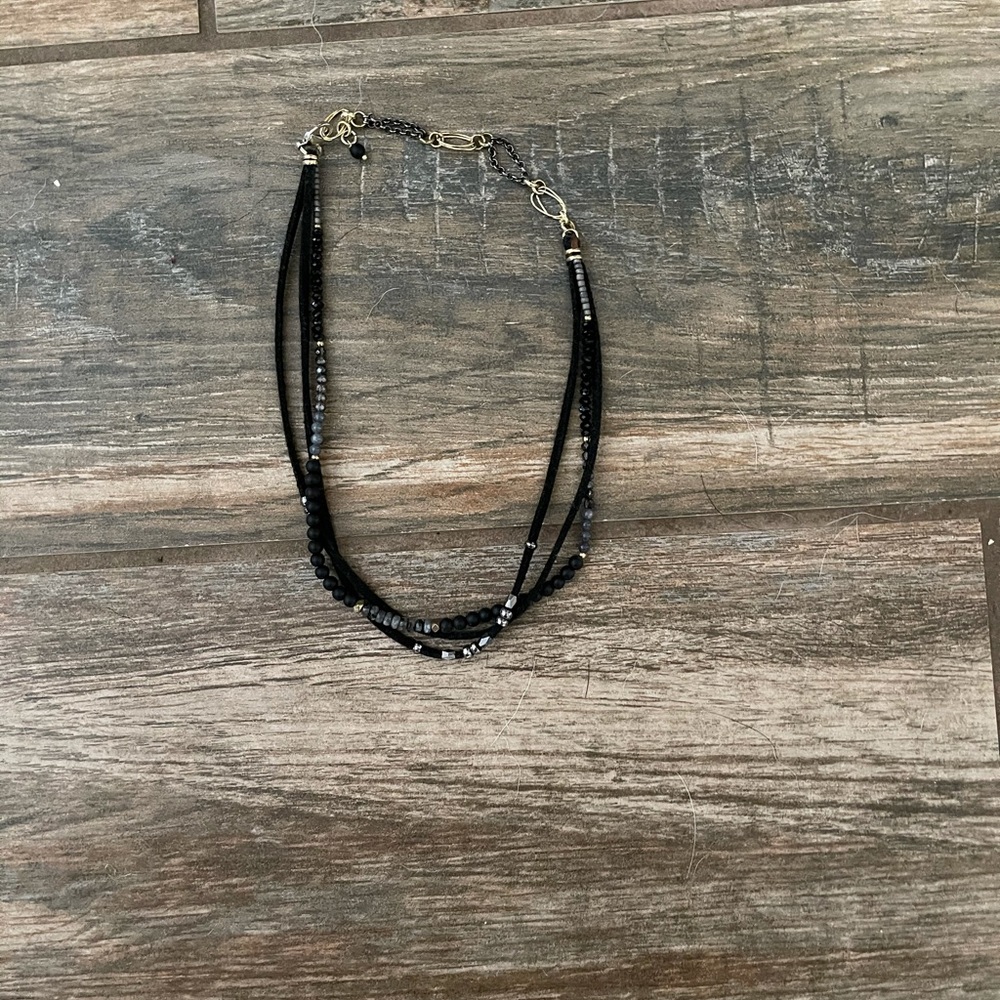 SOLD 3 for $10 Suede and Beaded Choker